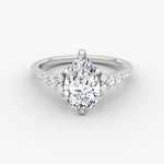 Load image into Gallery viewer, Pear Cut - Pave Band - Cluster Ring - 18 K Gold
