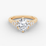 Load image into Gallery viewer, Oval Cut - Plain Band - Cluster Ring - 18 K Gold
