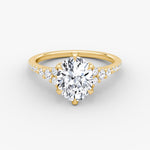 Load image into Gallery viewer, Oval Cut - Pave Band - Cluster Ring - 14 K Gold

