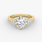 Load image into Gallery viewer, Oval Cut - Plain Band - Cluster Ring - 18 K Gold
