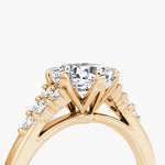 Load image into Gallery viewer, Cushion Cut - Plain Band - Cluster Ring - 14 K Gold

