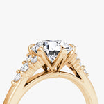 Load image into Gallery viewer, Round Cut - Plain Band - Cluster Ring - 18 K Gold

