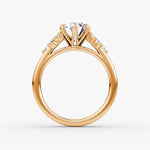 Load image into Gallery viewer, Oval Cut - Plain Band - Cluster Ring - 18 K Gold
