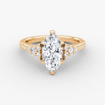 Load image into Gallery viewer, Marquise Cut - Plain Band - Cluster Ring - 18 K Gold
