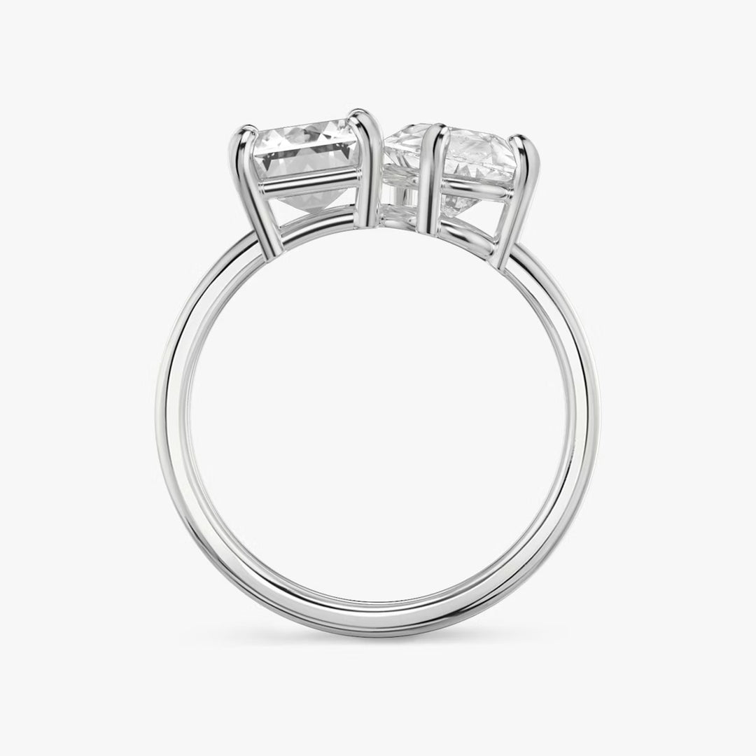 3.5 Carat Toi et Moi Engagement Ring - Emerald & Pear
