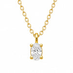 Load image into Gallery viewer, Oval cut solitaire lab grown diamond pendant necklace in yellow gold vermeil