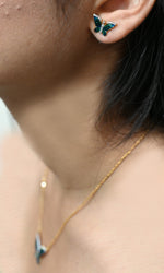 Load image into Gallery viewer, Butterfly Stud Earrings made of 18 Carat Gold
