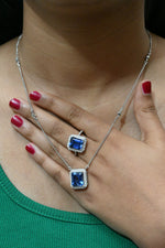 Load image into Gallery viewer, Amethyst Studded 925 Sterling Silver Necklace
