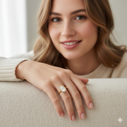 Pear Cut - Bezel Ring - 14 K Gold