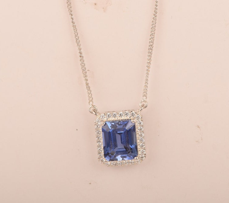 Amethyst Studded 925 Sterling Silver Necklace