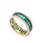 Load image into Gallery viewer, Emerald - Diamond Eternity Wedding Band
