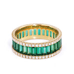 Load image into Gallery viewer, Emerald - Diamond Eternity Wedding Band

