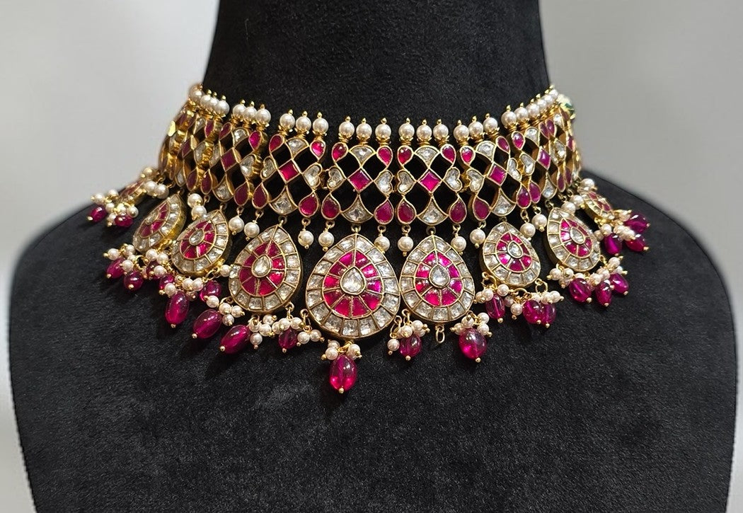 Kundan Necklace – Solid 925 Sterling Silver 114 Gram