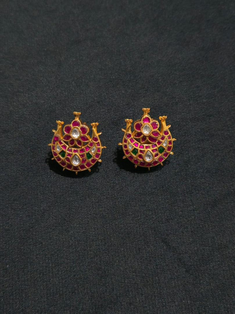 Kundan Earrings – Solid 925 Sterling Silver 14.5 Gram
