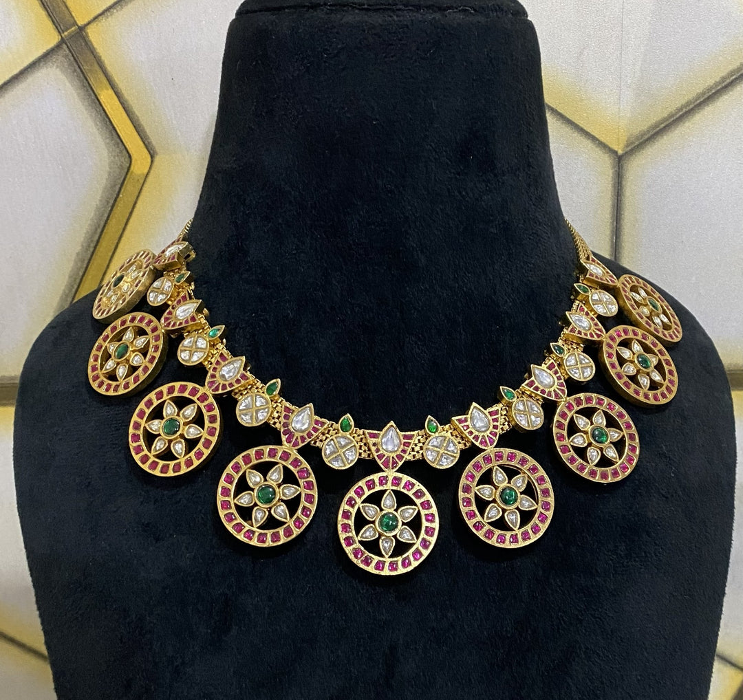 Kundan Necklace – Solid 925 Sterling Silver 142 Gram