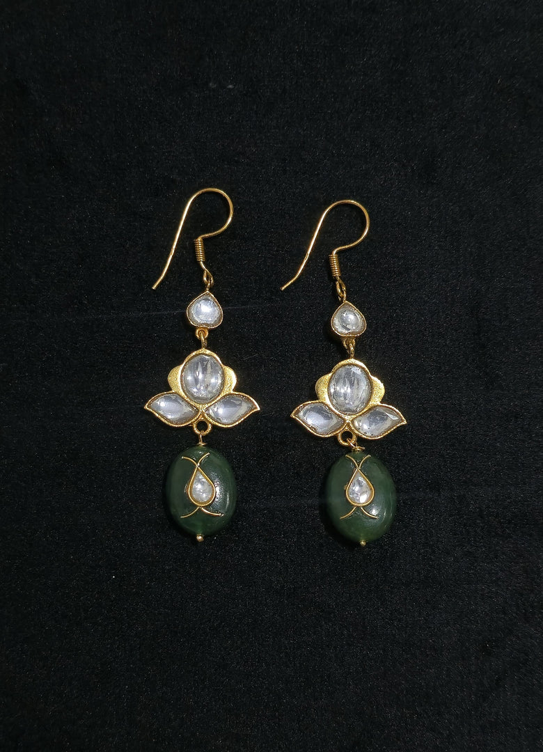 Kundan Earrings – Solid 925 Sterling Silver 14 Gram