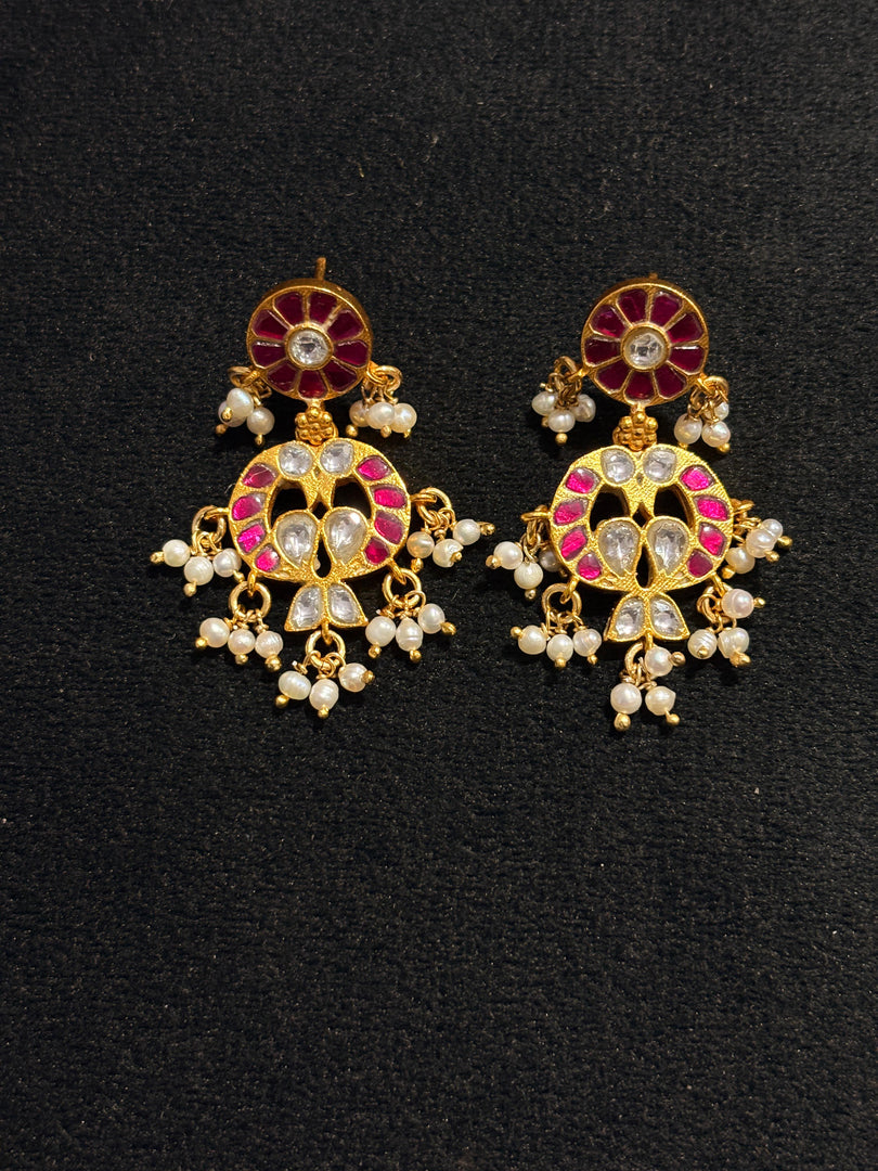 Kundan Earrings – Solid 925 Sterling Silver 16 Gram