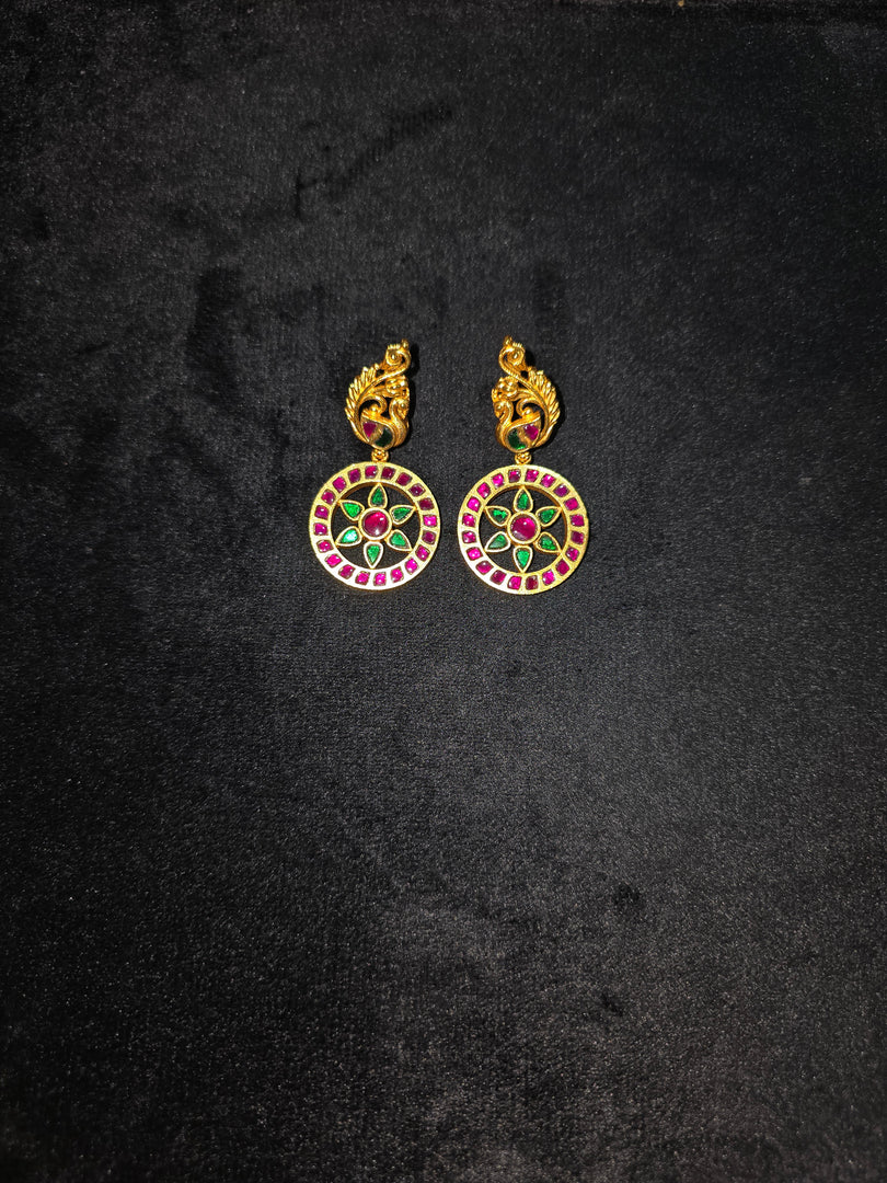 Kundan Earrings – Solid 925 Sterling Silver 23.2 Gram