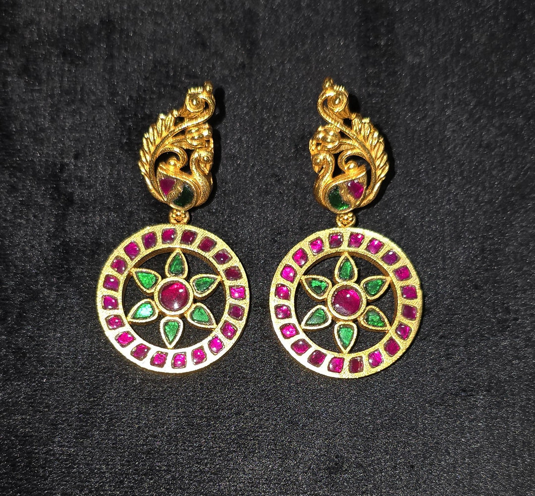 Kundan Earrings – Solid 925 Sterling Silver 23.2 Gram