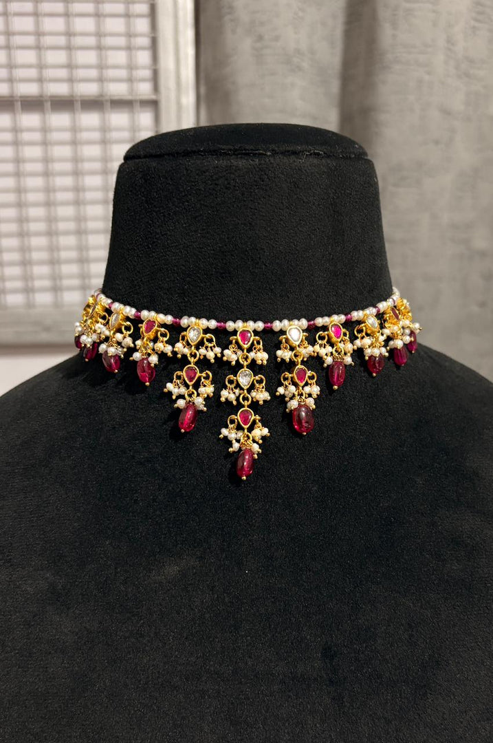 Kundan Necklace – Solid 925 Sterling Silver 30 Gram