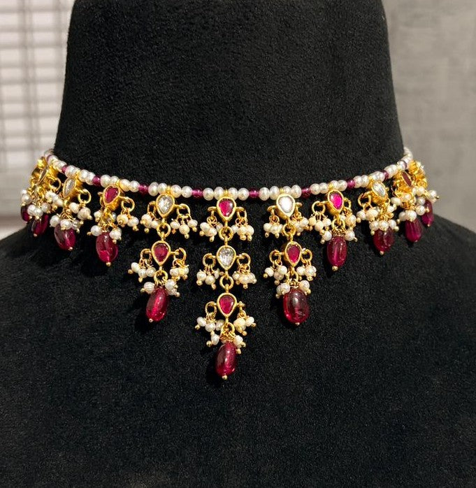 Kundan Necklace – Solid 925 Sterling Silver 30 Gram