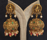 Load image into Gallery viewer, Temple Jewellery Lakshmi – Solid 925 Sterling Silver Earrings (42g)