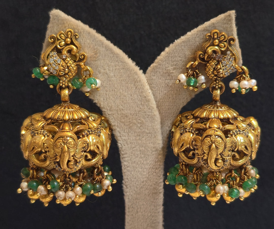 Temple Jewellery Lakshmi – Solid 925 Sterling Silver Earrings (45.5g)