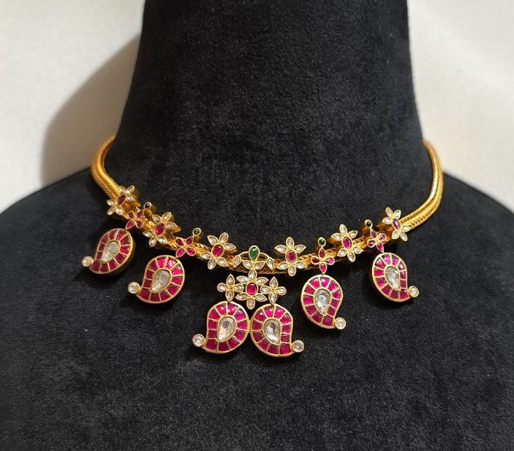 Kundan Necklace – Solid 925 Sterling Silver 71 Gram