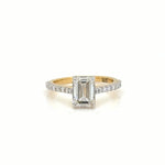 Load image into Gallery viewer, &#39;14 Carat Gold - IGI Certified 1.5 Carat Emerald cut Lab Grown Diamond - Engagement Ring
