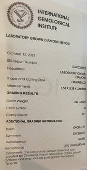 1.5 Carat Emerald Cut Engagement Ring