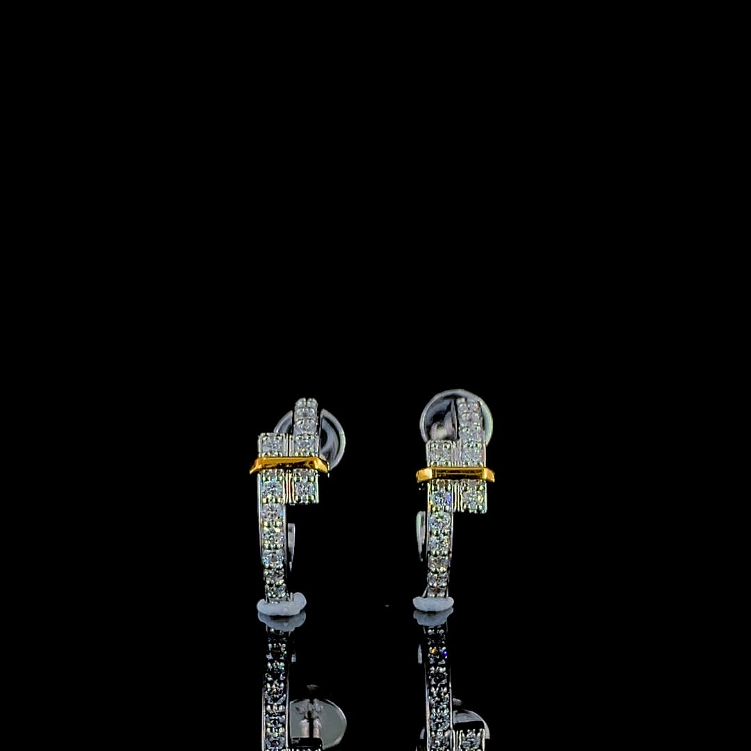 Hoop Earrings - 14 Carat Gold - IGI Certified 0.49 Carat Lab Grown Diamonds- VVS E Colour