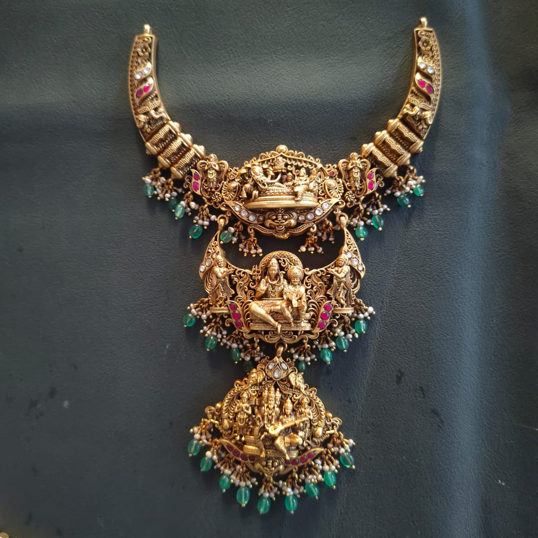 Temple Jewellery Shiva Parvati Solid 925 Sterling Silver 200 Grams