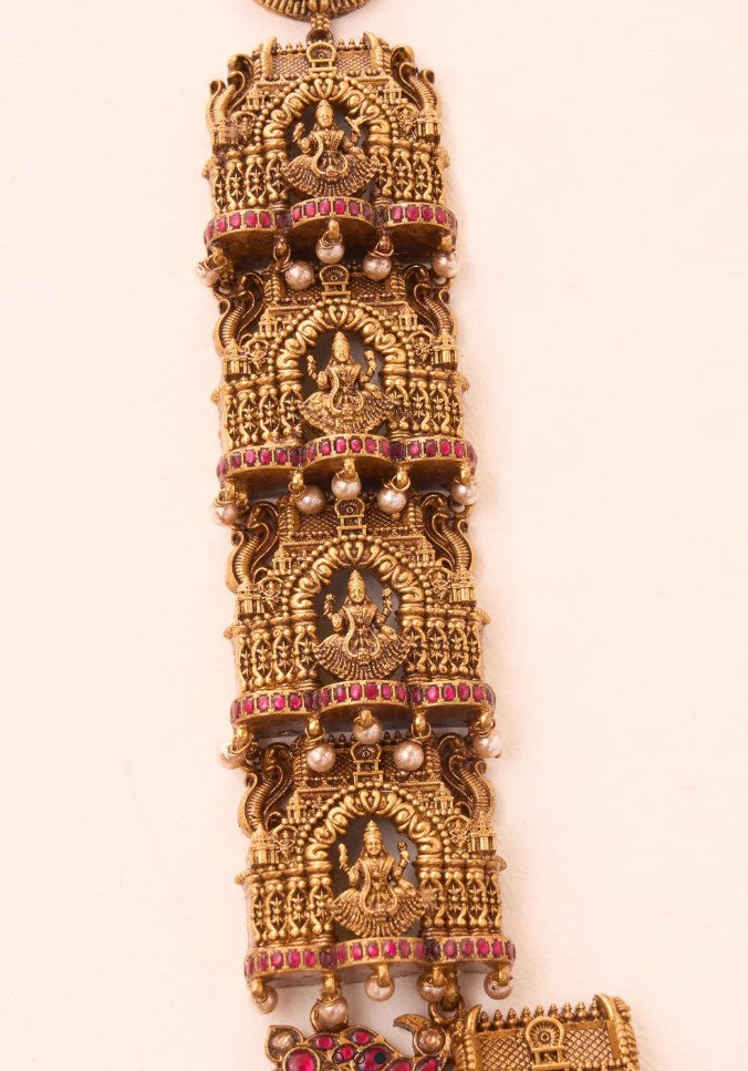 Temple Jewellery Lakshmi – Solid 925 Sterling Silver Necklace 240 Grams