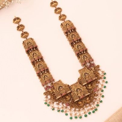 Temple Jewellery Lakshmi – Solid 925 Sterling Silver Necklace 240 Grams