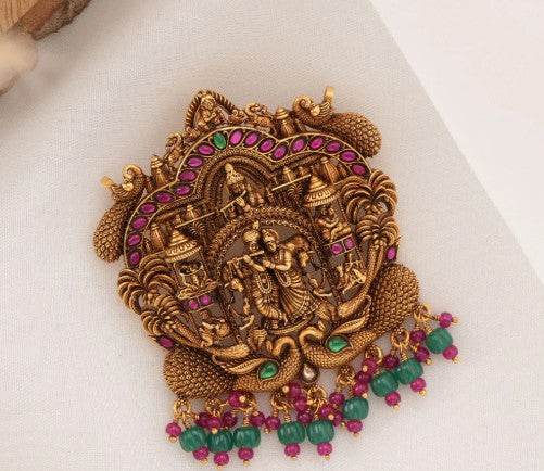Temple Jewellery Pendant – Solid 925 Sterling Silver 80 Grams