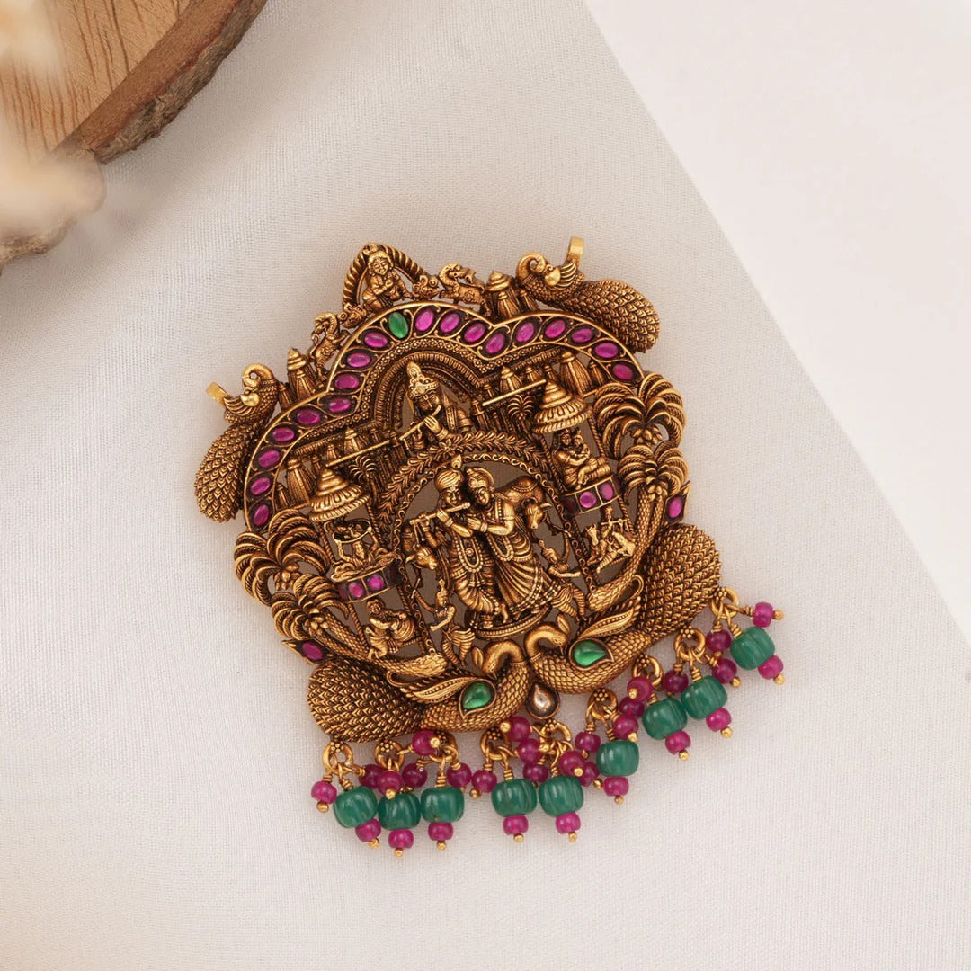 Temple Jewellery Pendant – Solid 925 Sterling Silver 80 Grams