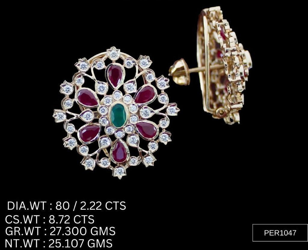 Regal Ruby Bloom Stud Earrings – 925 Silver with AAA Cubic Zirconia