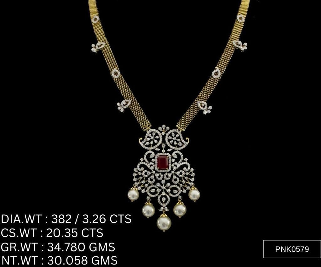 Elegant Floral Cascade Necklace – 925 Silver with AAA Cubic Zirconia