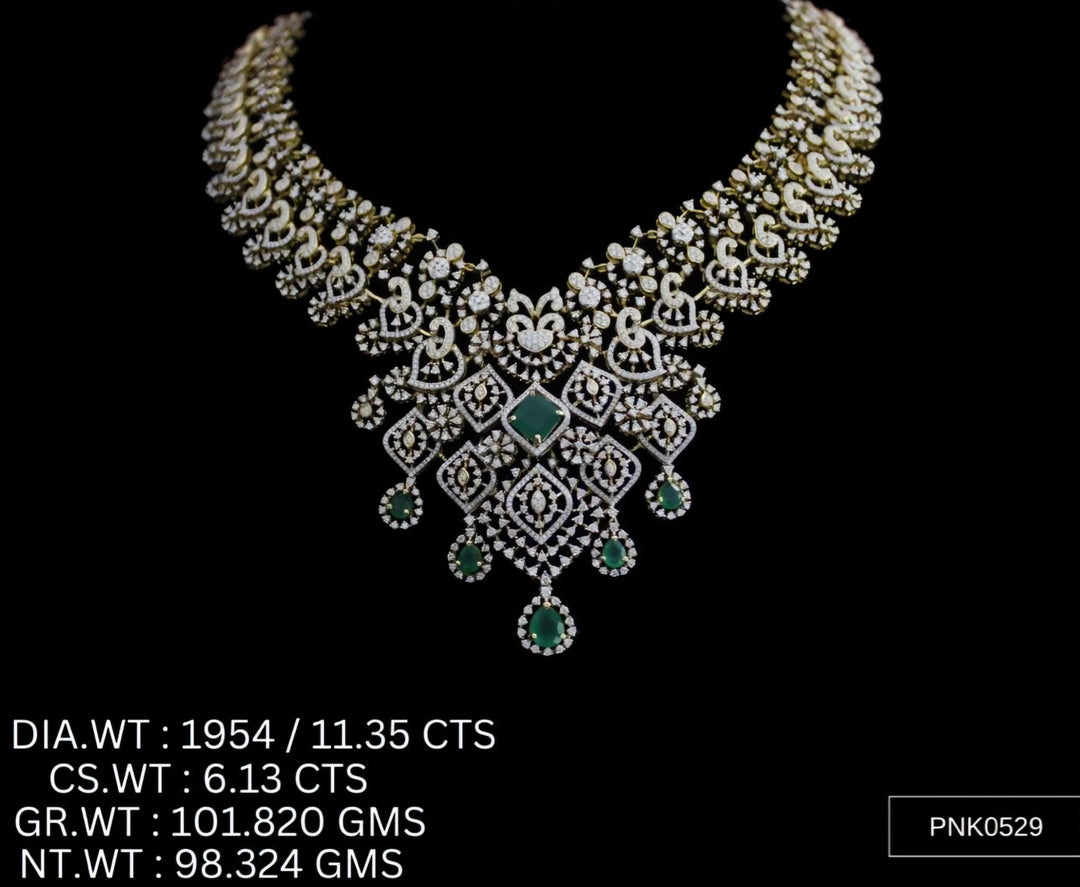 Statement Necklace – 925 Silver with AAA Cubic Zirconia