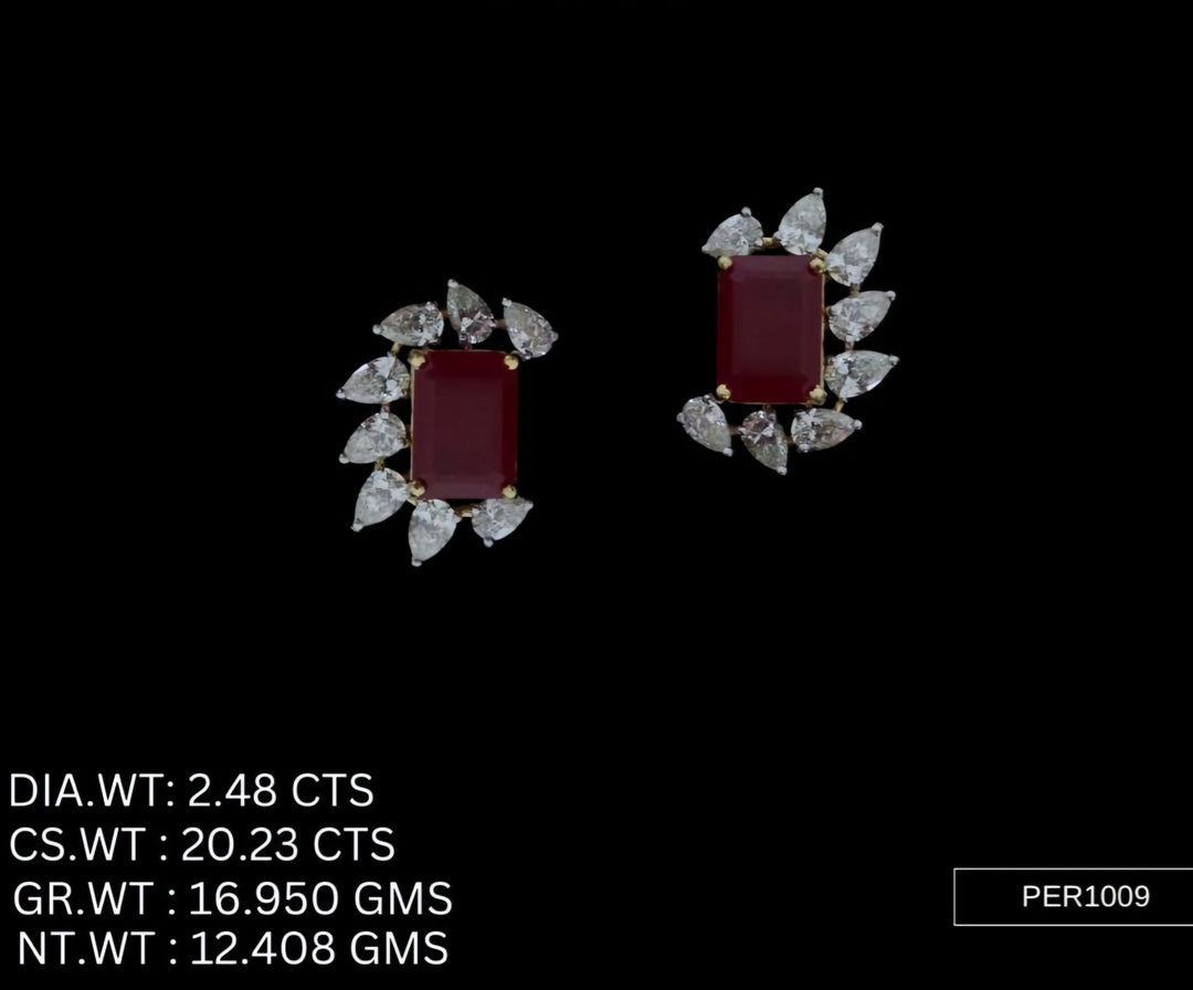 Ruby Earrings – 925 Silver with AAA Cubic Zirconia