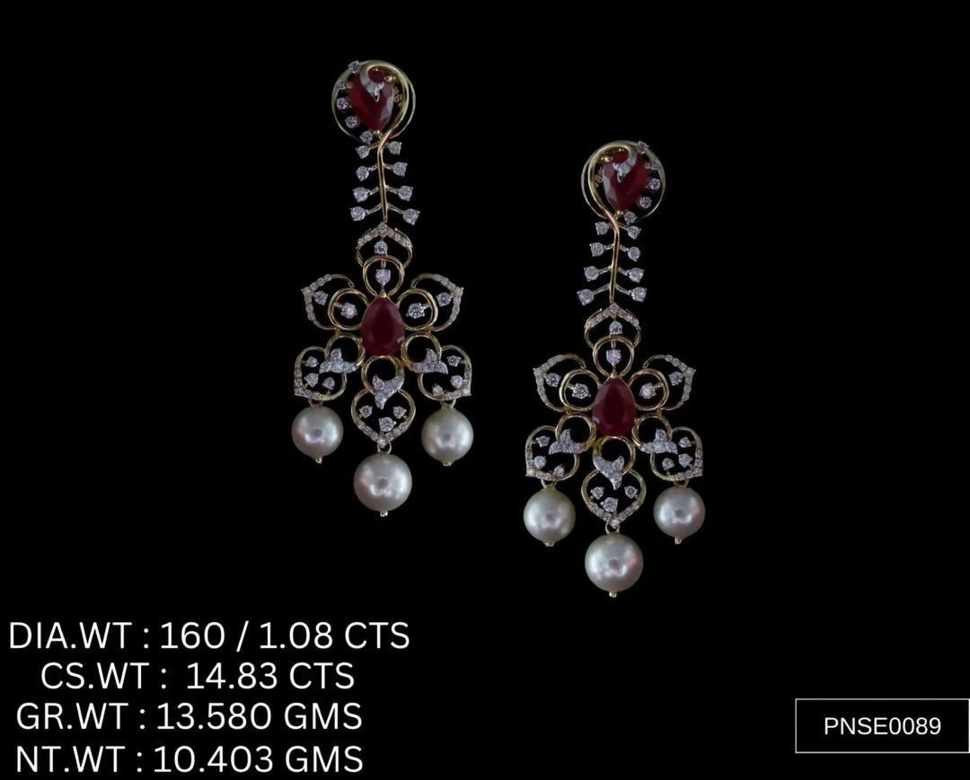 Ruby Stud Earrings – 925 Silver with AAA Cubic Zirconia