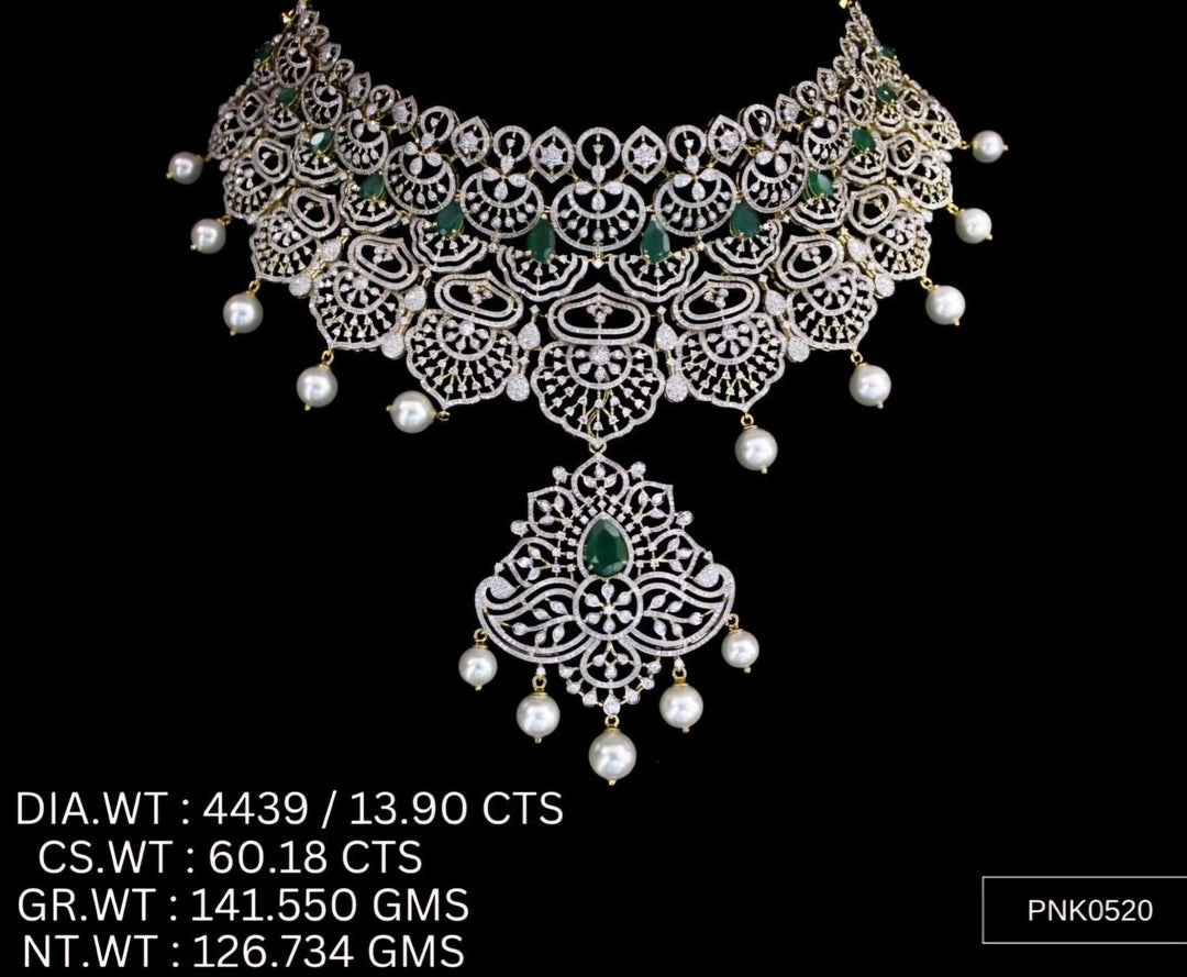 Statement Choker Necklace – 925 Silver with AAA Cubic Zirconia