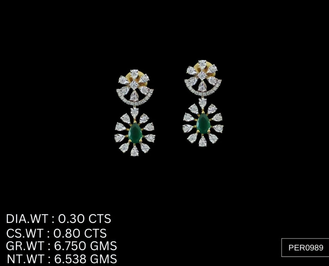 Emerald Stud Earrings – 925 Silver with AAA Cubic Zirconia