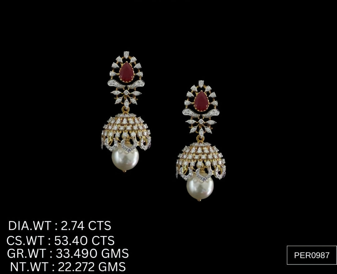 Ruby Stud Earrings – 925 Silver with AAA Cubic Zirconia