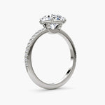 Load image into Gallery viewer, Oval Cut - Pave Band - Classic Engagement Ring- 14 K Gold
