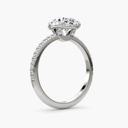 Oval Cut - Pave Band - Classic Engagement Ring- 14 K Gold