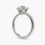 Load image into Gallery viewer, Round Cut - Pave Band - 6 Prong Classic Ring - 18 K Gold
