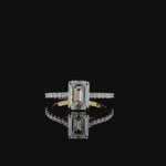 Load and play video in Gallery viewer, &#39;14 Carat Gold - IGI Certified 1.5 Carat Emerald cut Lab Grown Diamond - Engagement Ring
