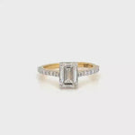 Load and play video in Gallery viewer, &#39;14 Carat Gold - IGI Certified 1.5 Carat Emerald cut Lab Grown Diamond - Engagement Ring
