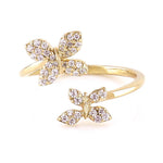 Load image into Gallery viewer, Shirely Silver Two Butterfly Ring
